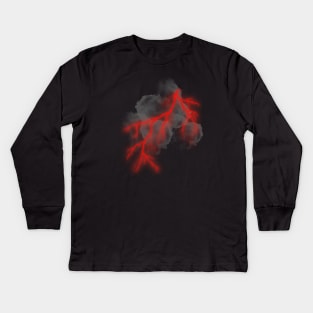 red and black storm Kids Long Sleeve T-Shirt